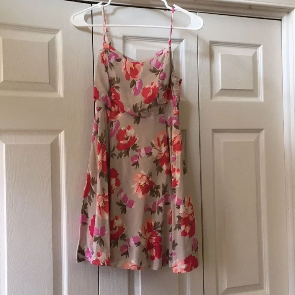 🔹Gray & Pink Floral Dress Petite XS